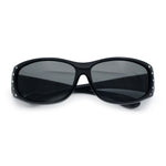 Polarized Womens Small Snug Rhinestone Studded OTG Fit Over Sunglasses
