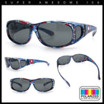 Polarized Rhinestone Geometric 55mm Translucent Plastic Fit Over Sunglasses