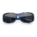 Polarized Rhinestone Geometric 55mm Translucent Plastic Fit Over Sunglasses