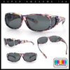 Polarized Rhinestone Geometric 55mm Translucent Plastic Fit Over Sunglasses