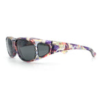 Polarized Rhinestone Geometric 55mm Translucent Plastic Fit Over Sunglasses