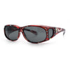 Polarized Rhinestone Geometric 55mm Translucent Plastic Fit Over Sunglasses