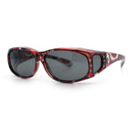 Polarized Rhinestone Geometric 55mm Translucent Plastic Fit Over Sunglasses
