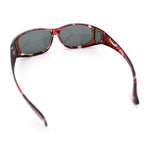 Polarized Rhinestone Geometric 55mm Translucent Plastic Fit Over Sunglasses