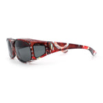 Polarized Rhinestone Geometric 55mm Translucent Plastic Fit Over Sunglasses