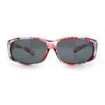 Polarized Rhinestone Geometric 55mm Translucent Plastic Fit Over Sunglasses