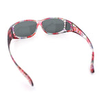 Polarized Rhinestone Geometric 55mm Translucent Plastic Fit Over Sunglasses
