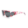 Polarized Rhinestone Geometric 55mm Translucent Plastic Fit Over Sunglasses