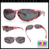 Polarized Rhinestone Geometric 55mm Translucent Plastic Fit Over Sunglasses
