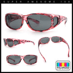 Polarized Rhinestone Geometric 55mm Translucent Plastic Fit Over Sunglasses
