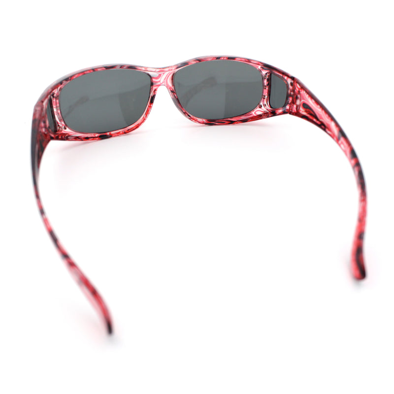 Polarized Rhinestone Geometric 55mm Translucent Plastic Fit Over Sunglasses