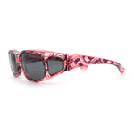 Polarized Rhinestone Geometric 55mm Translucent Plastic Fit Over Sunglasses