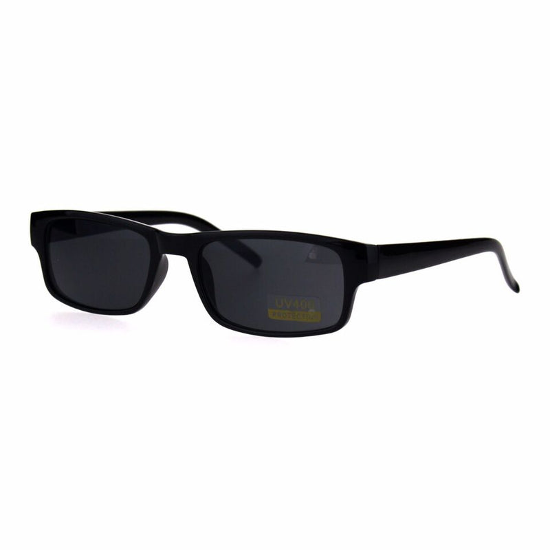 Mens New Small Face Snug Fit Color Lens Rectangular Plastic Frame Sunglasses