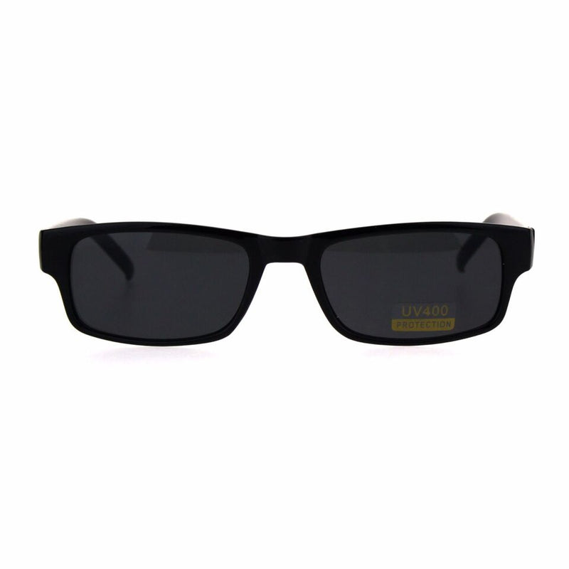 Mens New Small Face Snug Fit Color Lens Rectangular Plastic Frame Sunglasses