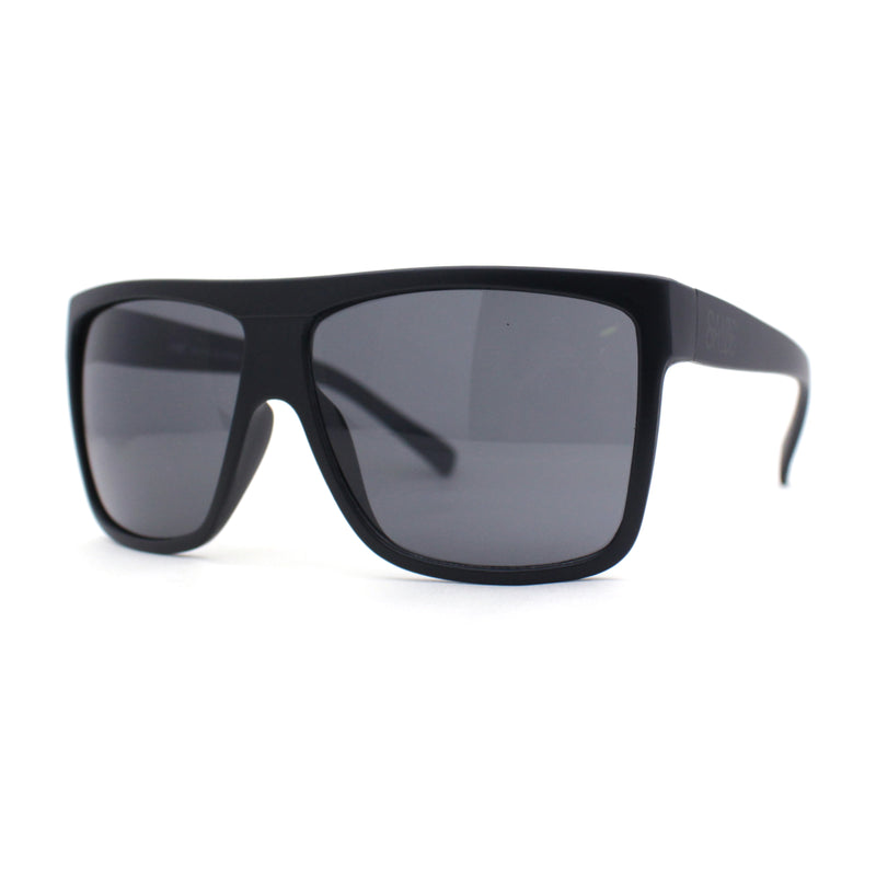 SA106® All Black Lemo Super Dark Flat Top Mob Oversized Rectangular Sunglasses