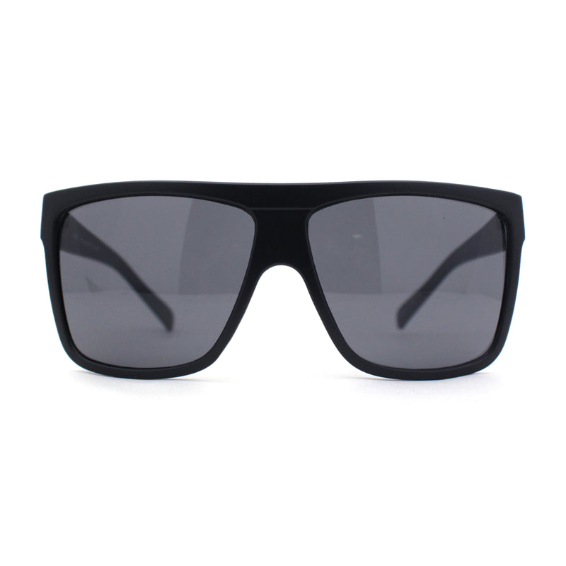 SA106® All Black Lemo Super Dark Flat Top Mob Oversized Rectangular Sunglasses