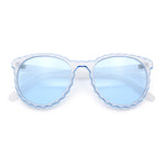 SA106 Womens Ruffled Edge Horn Rim Hipster Fashion Sunglasses