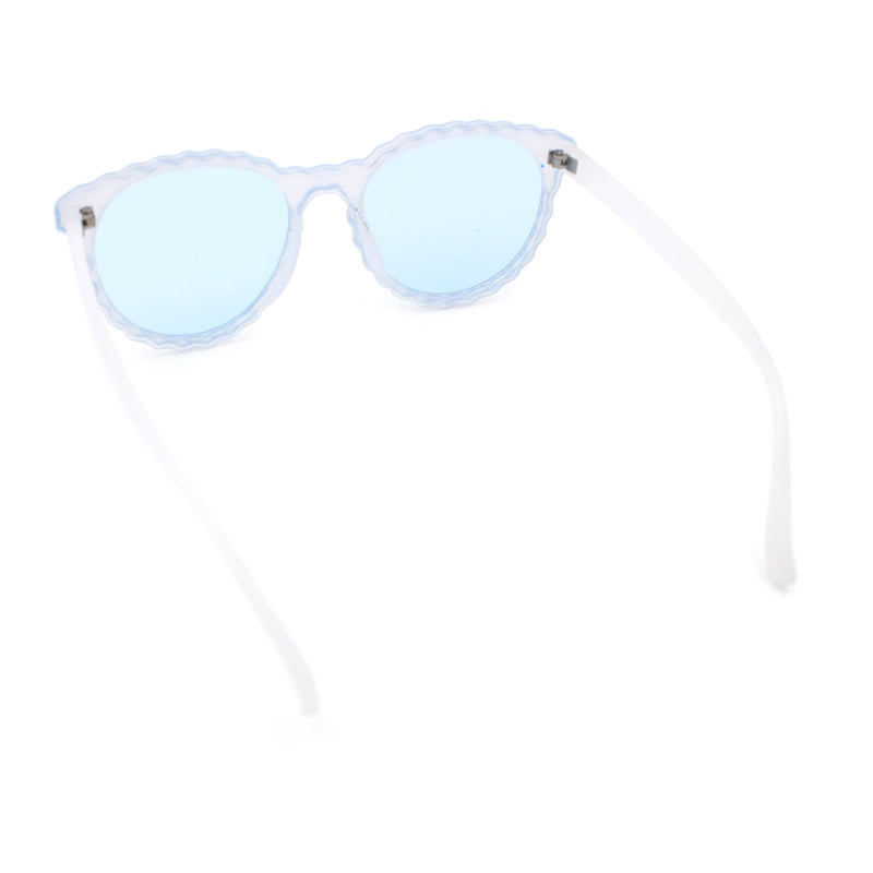 SA106 Womens Ruffled Edge Horn Rim Hipster Fashion Sunglasses