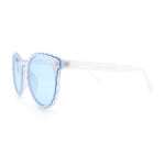 SA106 Womens Ruffled Edge Horn Rim Hipster Fashion Sunglasses