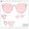 SA106 Womens Ruffled Edge Horn Rim Hipster Fashion Sunglasses