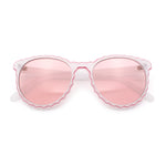 SA106 Womens Ruffled Edge Horn Rim Hipster Fashion Sunglasses