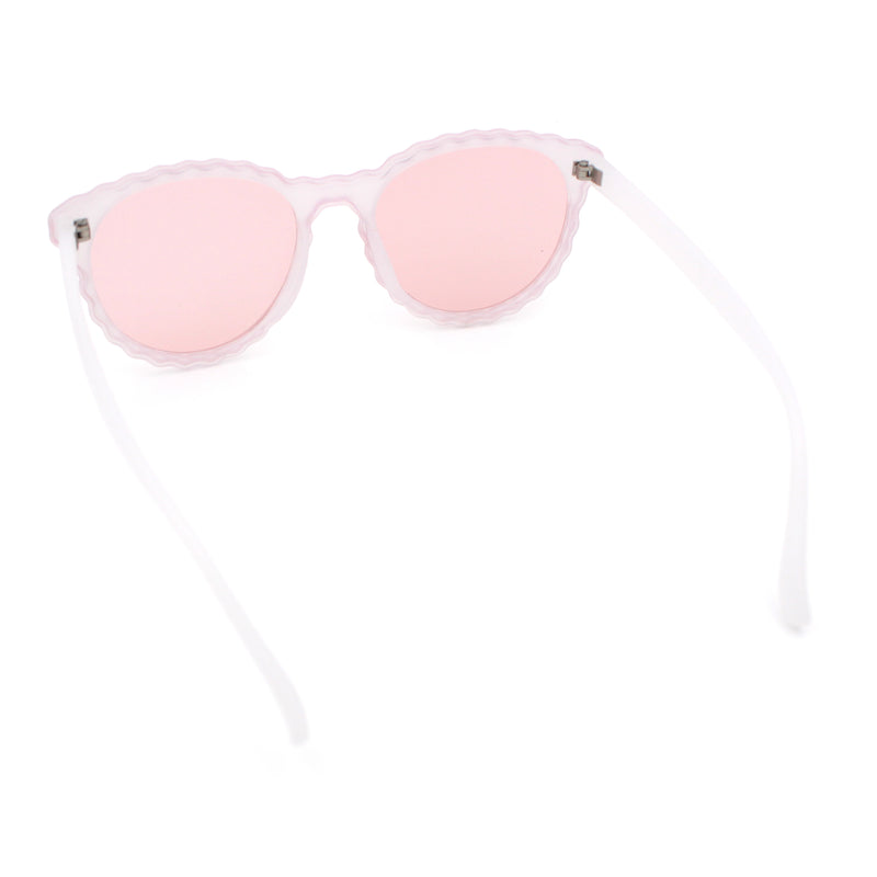 SA106 Womens Ruffled Edge Horn Rim Hipster Fashion Sunglasses