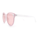 SA106 Womens Ruffled Edge Horn Rim Hipster Fashion Sunglasses