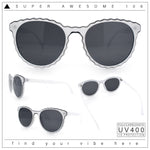 SA106 Womens Ruffled Edge Horn Rim Hipster Fashion Sunglasses