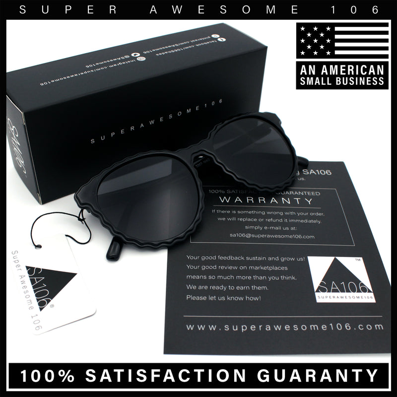SA106 Womens Ruffled Edge Horn Rim Hipster Fashion Sunglasses