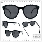 SA106 Womens Ruffled Edge Horn Rim Hipster Fashion Sunglasses