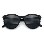 SA106 Womens Ruffled Edge Horn Rim Hipster Fashion Sunglasses