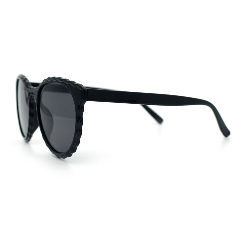 SA106 Womens Ruffled Edge Horn Rim Hipster Fashion Sunglasses