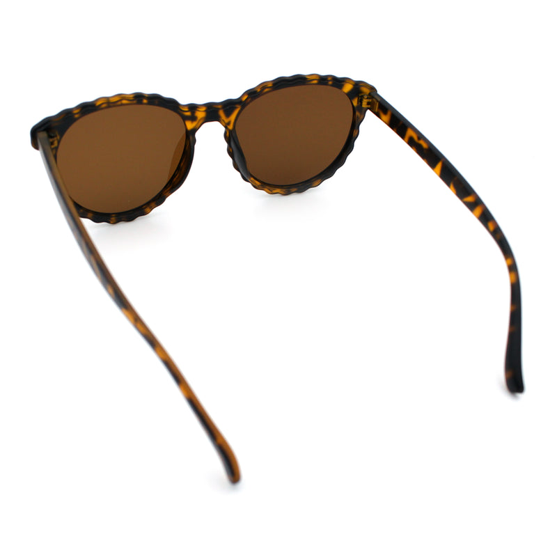 SA106 Womens Ruffled Edge Horn Rim Hipster Fashion Sunglasses