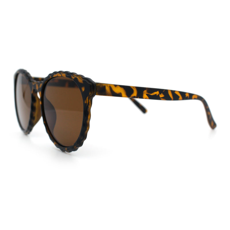 SA106 Womens Ruffled Edge Horn Rim Hipster Fashion Sunglasses