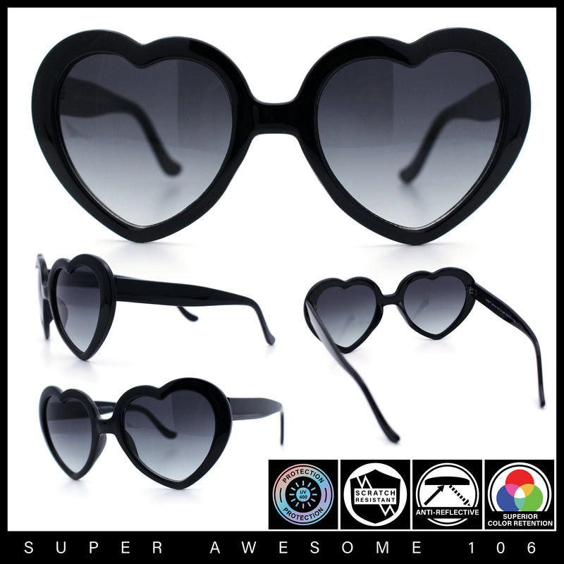 Womens Rusta Rainbow Mirror Lens Plastic Frame Heart Shape Sunglasses