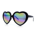 Womens Rusta Rainbow Mirror Lens Plastic Frame Heart Shape Sunglasses