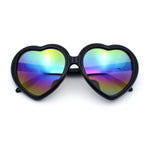 Womens Rusta Rainbow Mirror Lens Plastic Frame Heart Shape Sunglasses