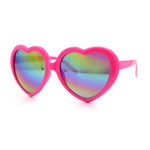 Womens Rusta Rainbow Mirror Lens Plastic Frame Heart Shape Sunglasses