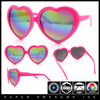 Womens Rusta Rainbow Mirror Lens Plastic Frame Heart Shape Sunglasses