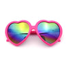 Womens Rusta Rainbow Mirror Lens Plastic Frame Heart Shape Sunglasses