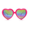 Womens Rusta Rainbow Mirror Lens Plastic Frame Heart Shape Sunglasses