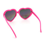 Womens Rusta Rainbow Mirror Lens Plastic Frame Heart Shape Sunglasses