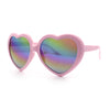 Womens Rusta Rainbow Mirror Lens Plastic Frame Heart Shape Sunglasses