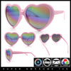 Womens Rusta Rainbow Mirror Lens Plastic Frame Heart Shape Sunglasses