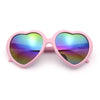Womens Rusta Rainbow Mirror Lens Plastic Frame Heart Shape Sunglasses
