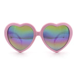 Womens Rusta Rainbow Mirror Lens Plastic Frame Heart Shape Sunglasses