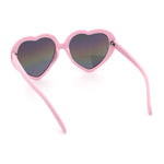 Womens Rusta Rainbow Mirror Lens Plastic Frame Heart Shape Sunglasses