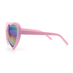 Womens Rusta Rainbow Mirror Lens Plastic Frame Heart Shape Sunglasses