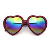 Womens Rusta Rainbow Mirror Lens Plastic Frame Heart Shape Sunglasses