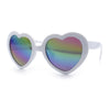 Womens Rusta Rainbow Mirror Lens Plastic Frame Heart Shape Sunglasses